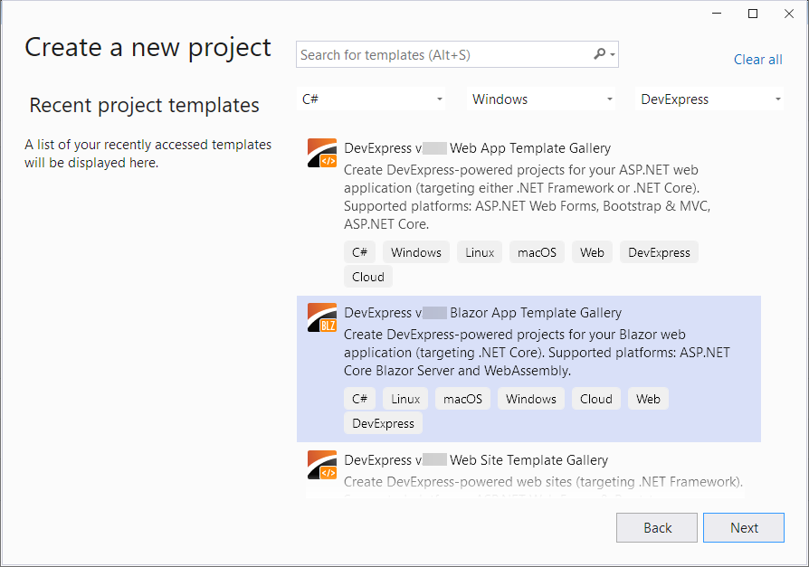 Use Visual Studio Project Templates to Create a Blazor Reporting  Application | Reporting | DevExpress Documentation