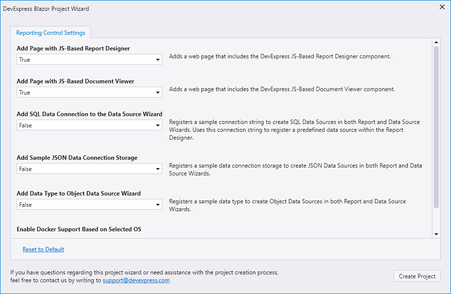 Blazor Server Project Wizard