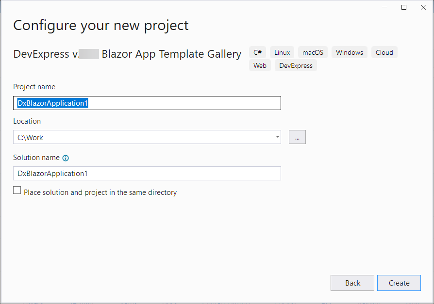 Blazor Configure New Project