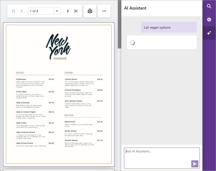 Report Viewer for Blazor -- Custom Tab with an AI Assistant