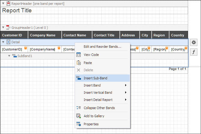 Conditionally Change Sub-band Visibility - Add Sub-bands