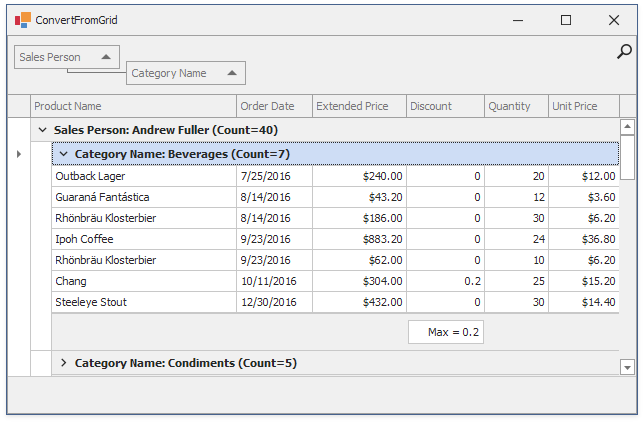 WinForms Grid