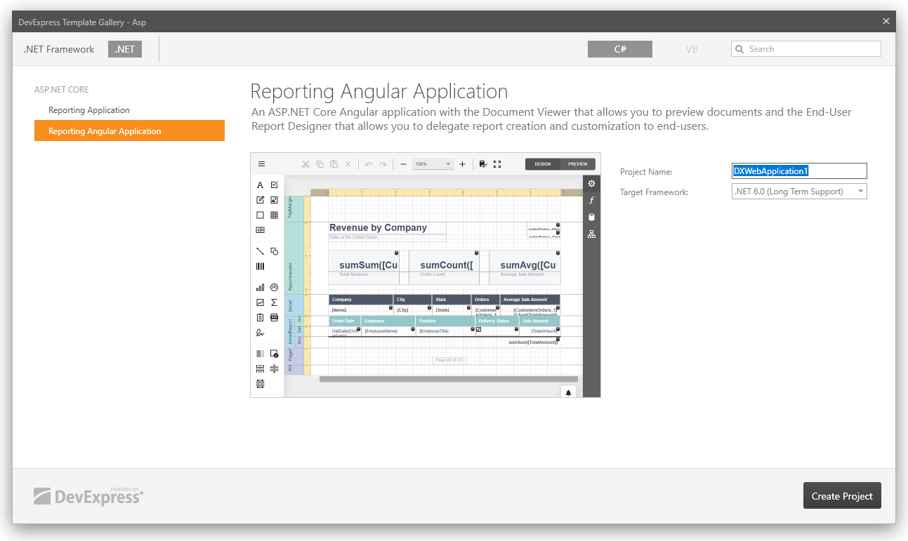 create-new-aspnet-core-angular-reporting-application-template-gallery