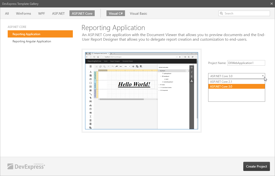 create-new-aspnet-core-reporting-application-template-gallery
