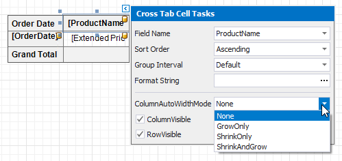 Xrcrosstabcell Columnautowidthmode Property Reporting Devexpress Documentation