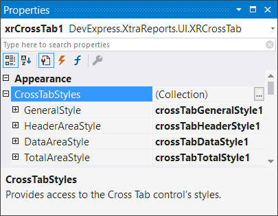 Cross Tab Styles Property