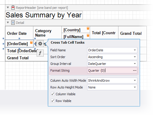 Format Quarter Headings