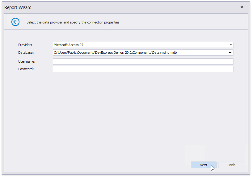 **3.3. Specify connection string parameters**