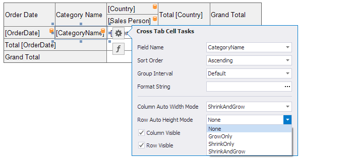 Cross Tab Auto Height Mode