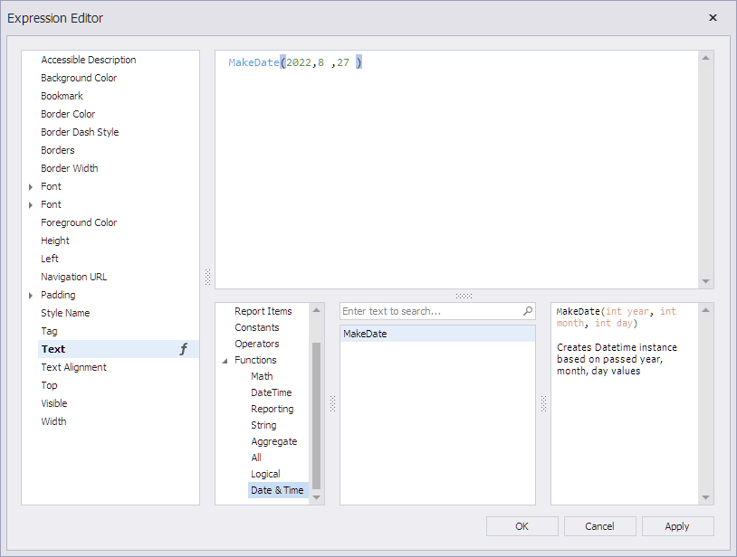 Custom Function in Expression Editor for WinForms