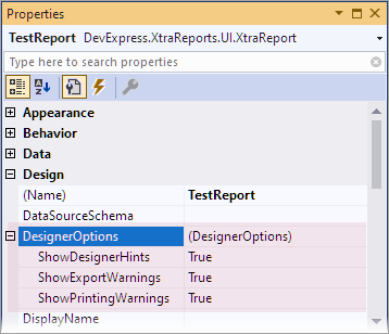 DesignerOptions properties in Visual Studio