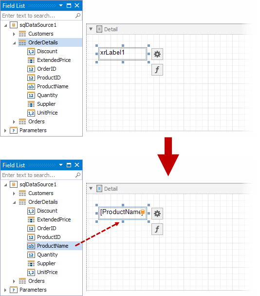 Field List (Visual Studio Report Designer) | Reporting | DevExpress  Documentation