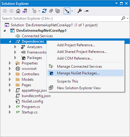 devextreme-context-menu-manage-nuget-packages