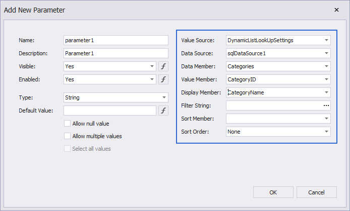 Dynamic parameter values