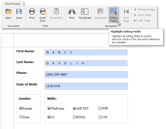 editing-fields-highlight-ribbon-toolbar-sample-report
