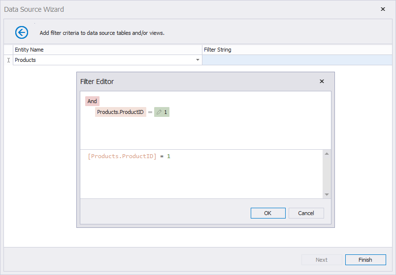 EF apply filter criteria