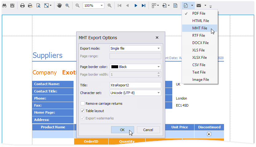 Export To Mht Reporting Devexpress Documentation 6653