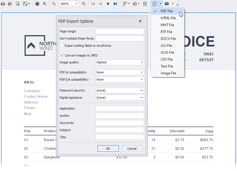 export pdf devexpress