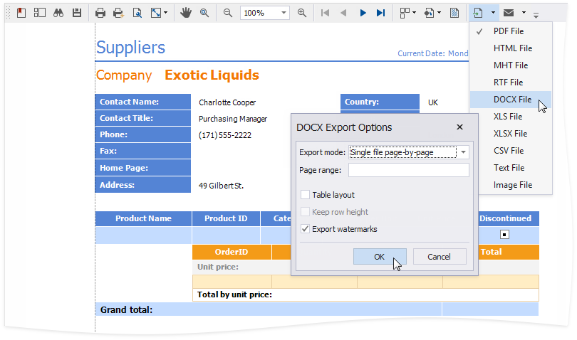 export-report-design-time