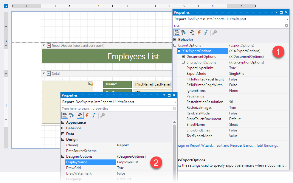 Specify Export Options