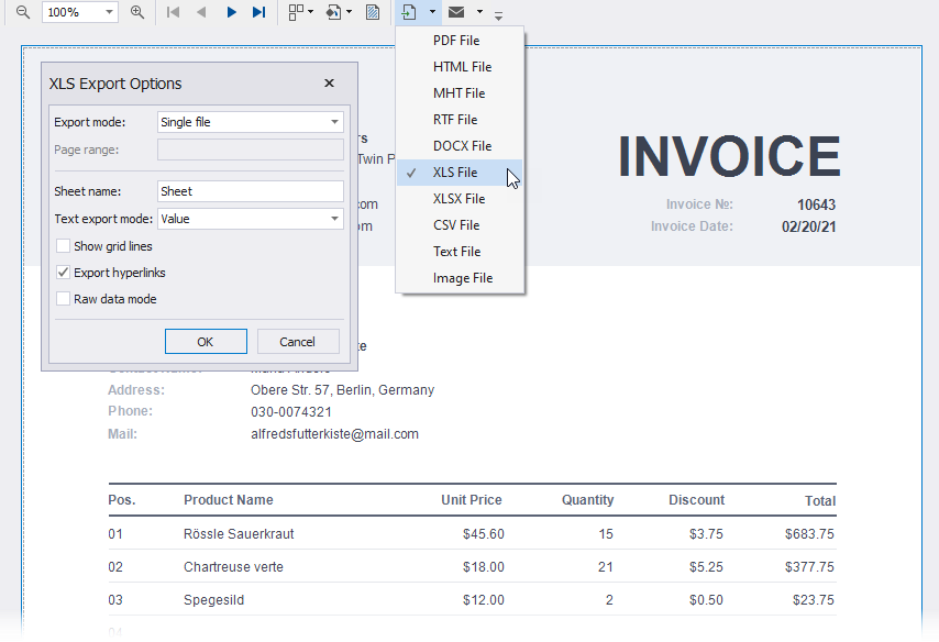 reporting services export to excel