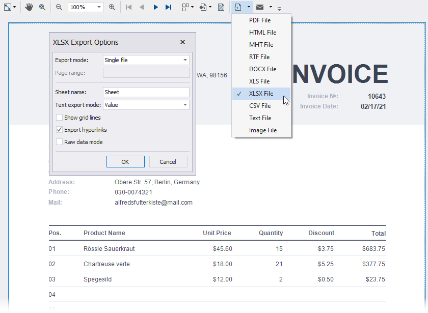 Export To Xlsx Reporting Devexpress Documentation 6786