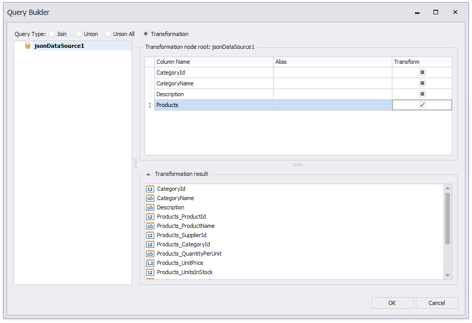 Build a Transformation Query