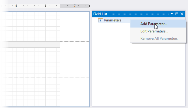 Create a parameter from the Field List