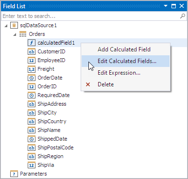 Edit Calculated Field