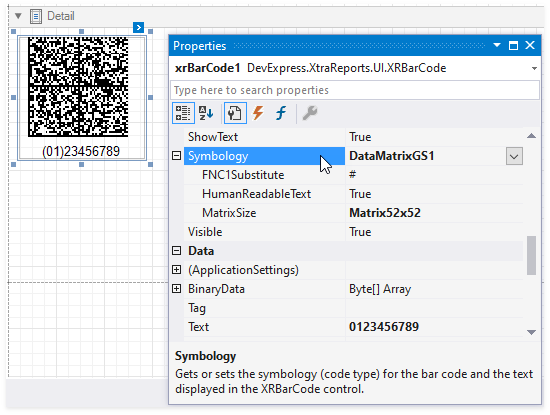 GS1 Data Matrix | .NET Reporting Tools | DevExpress Documentation