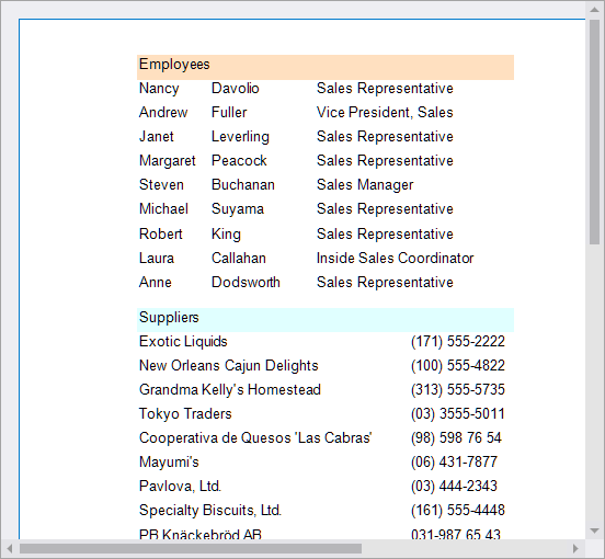 Bind a Report to Multiple Data Sources - Result