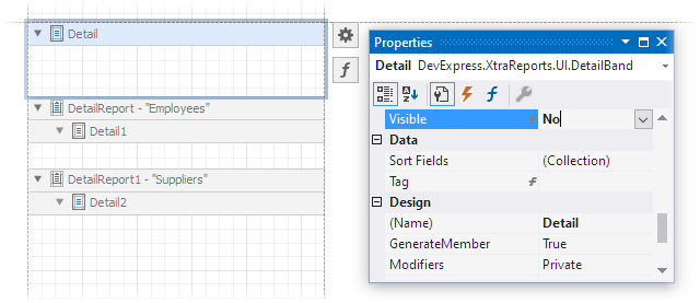 Bind a Report to Multiple Data Sources - Hide Detail Band