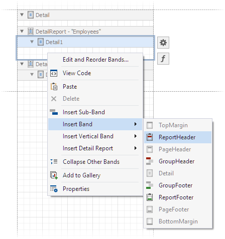 Bind a Report to Multiple Data Sources - Insert Report Header Band
