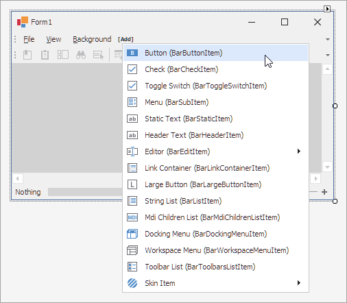 Add Button to Standard Toolbar in WinForms Preview
