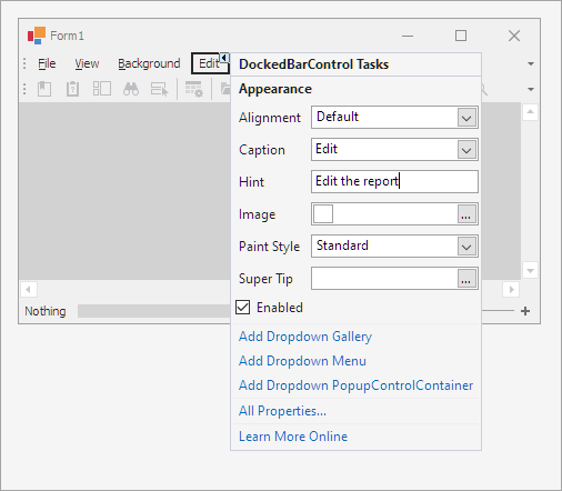 Specify Button Hint in the Standard Toolbar in WinForms Preview