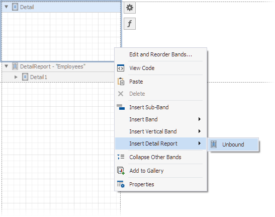 Multiple Data Tables - Add Another Detail Report Band