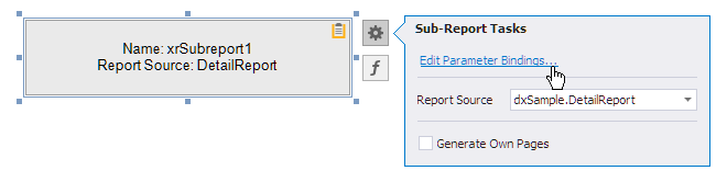 Subreport Edit Parameter Bindings Action