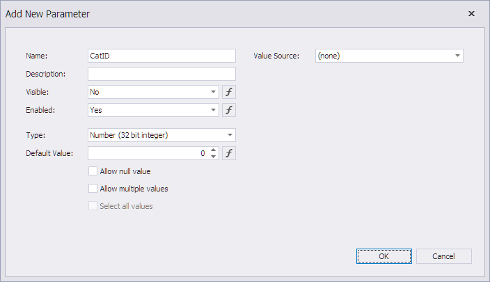 Report Parameter Properties