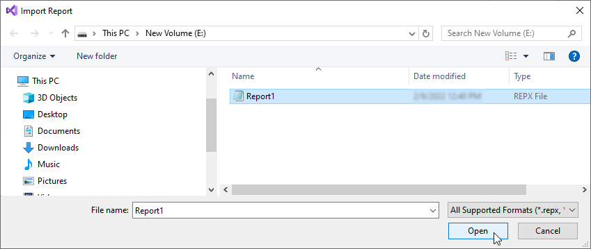 Select a .repx file