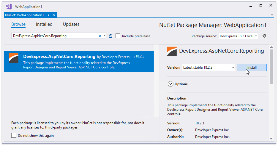 install-asp-net-core-reporting-nuget-package