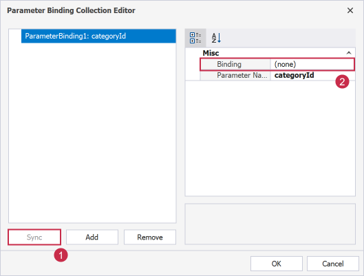 Parameter Binding Collection Editor