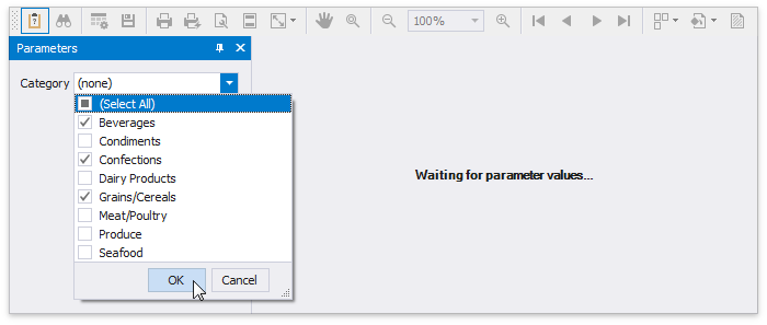 Specify default values for a multi-value parameter