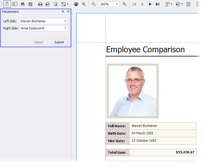 Specify parameter values in the Parameters Panel