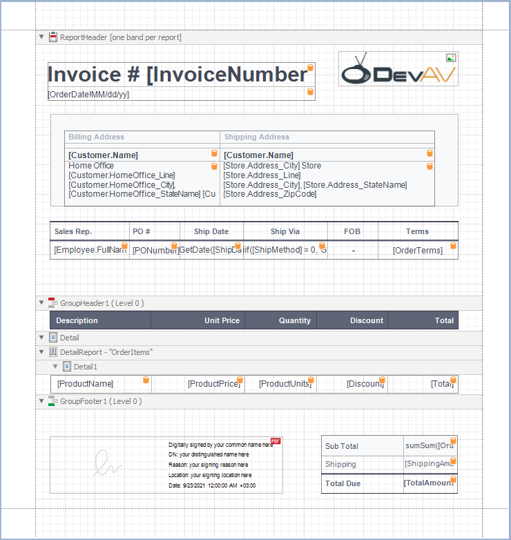 Main Report Layout