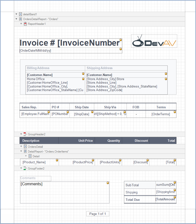 Create A Report Merged With PDF Reporting DevExpress Documentation