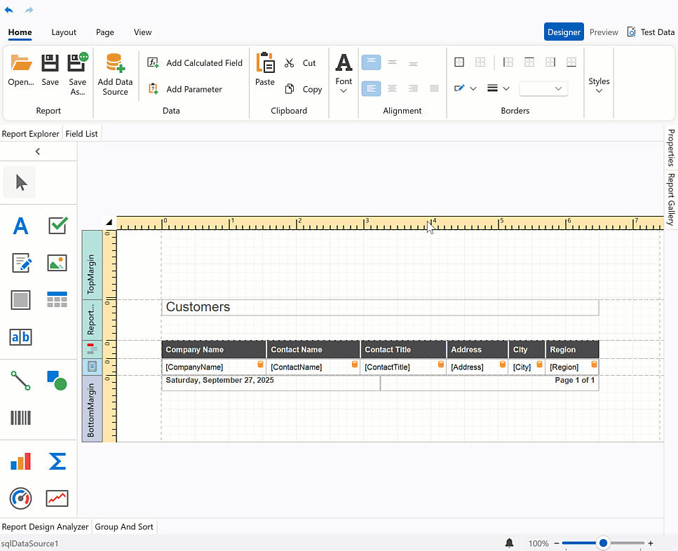 Preview Reports with AI-generated Test Data - DevExpress WPF Report Designer