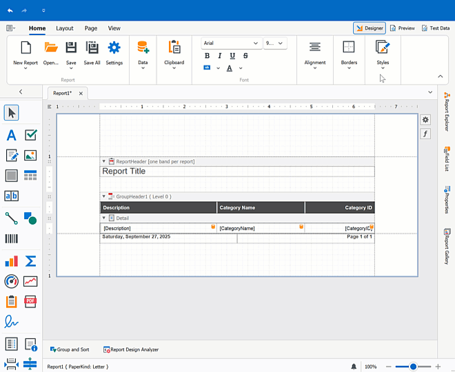 Preview Reports with AI-generated Test Data - DevExpress WinForms Report Designer