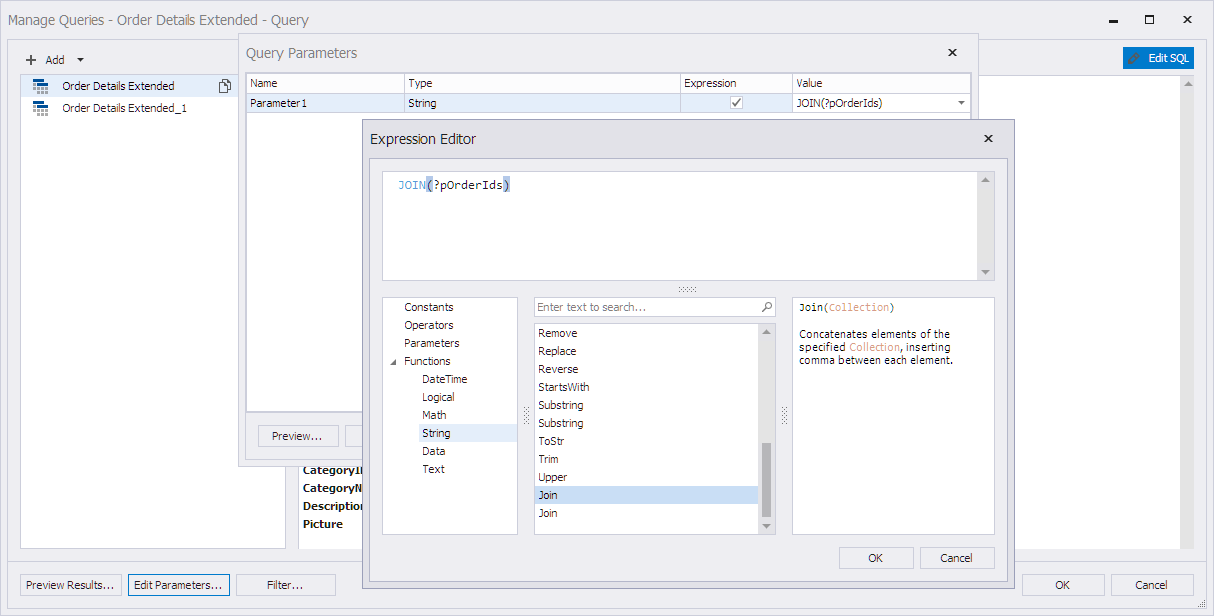 CustomSQL Query Parameter Expression