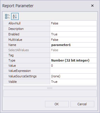 Query Parameters New Parameter Window