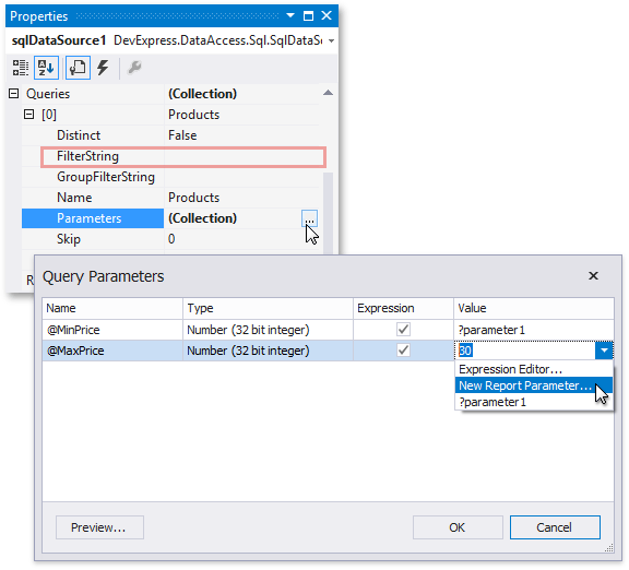 microsoft office price query filter